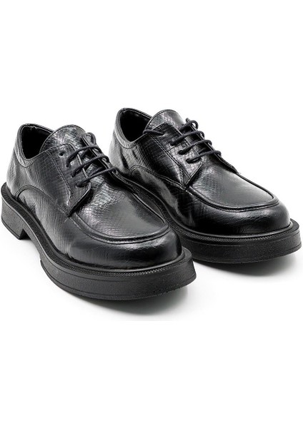 Bağcıklı Klasik ve Günlük Kadın Ayakkabı KB268 Siyah Yılan fiyatları