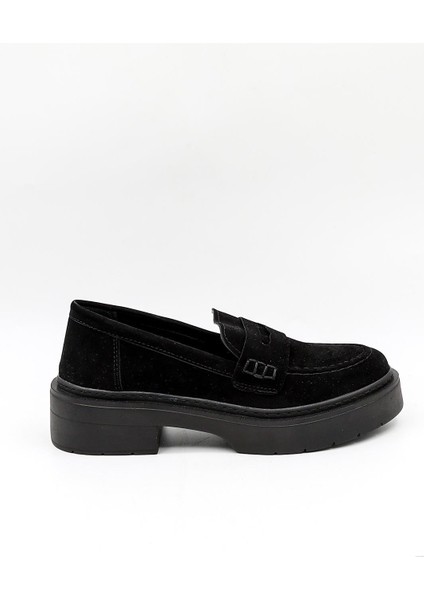 Tokalı Süet Günlük Klasik Ayakkabı KB5004 Siyah