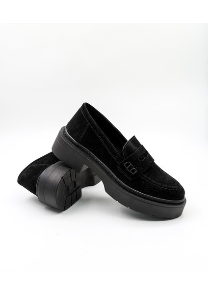 Tokalı Süet Günlük Klasik Ayakkabı KB5004 Siyah modelleri