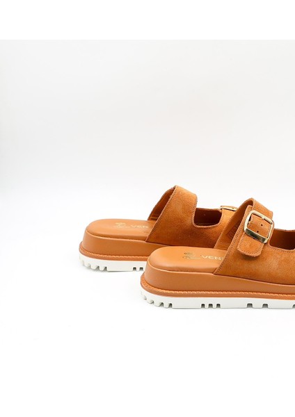 Kadın Yazlık Kemer Detaylı Deri Terlik VN470009Y Taba fiyatları