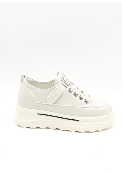 Ithal Dolgu Taban Sneakers Kadın Spor Ayakkabı GJ363 Bej