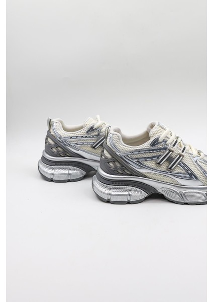Parlak Desenli Sneaker Kadın Spor Ayakkabı KB0038 Gümüş fiyatları
