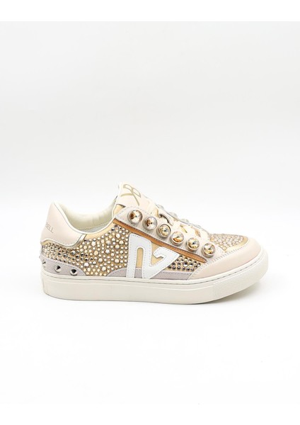 Ithal Single Taşlı Model Kadın Sneakers KB0043 Altın