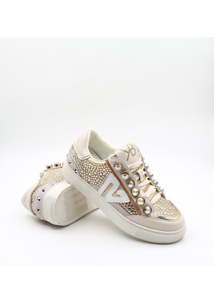 Ithal Single Taşlı Model Kadın Sneakers KB0043 Altın modelleri