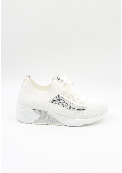 Ithal Triko Sneakers Kadın Spor Ayakkabı GJ301 Beyaz
