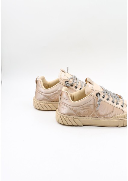 Paraşüt Kumaş Taşlı Bağcıklı Sneaker Kadın Spor Ayakkabı KB2304 Vizon fırsatları