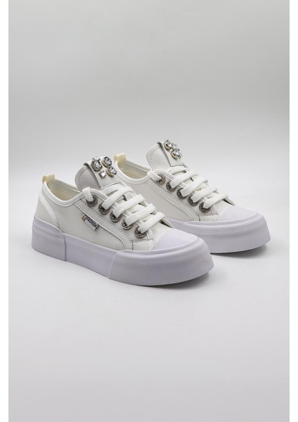 Kadın Taşlı Sneakers KB0014 Beyaz fiyatları