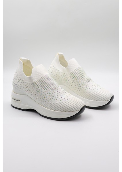 Taş Detaylı Sneaker Kadın Spor Ayakkabı KB008 Beyaz fiyatları
