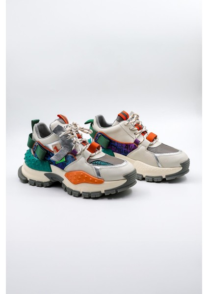 Ithal Renkli Model Kadın Sneakers Spor Ayakkabı KB0016 Bej fiyatları