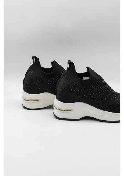 Taş Detaylı Sneaker Kadın Spor Ayakkabı KB008 Siyah fırsatları