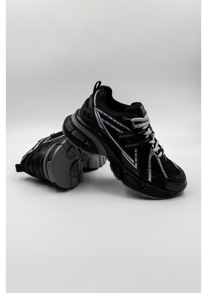 Parlak Desenli Sneaker Kadın Spor Ayakkabı KB0038 Siyah modelleri