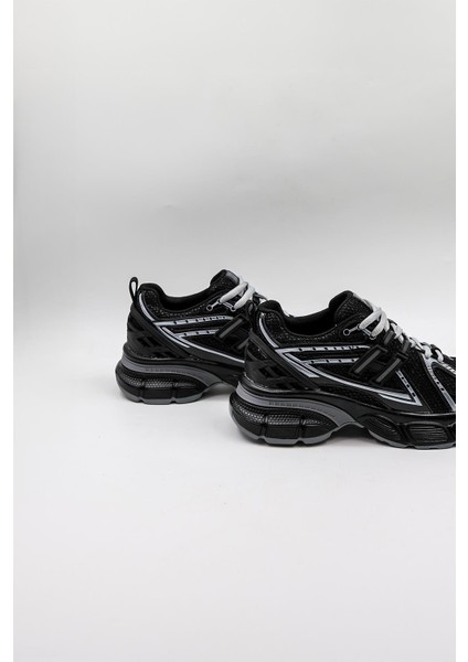 Parlak Desenli Sneaker Kadın Spor Ayakkabı KB0038 Siyah fırsatları