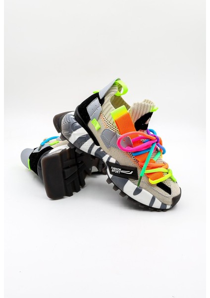 Ithal Bağcıklı Sneakers Unisex Spor Ayakkabı GJ303 Bej modelleri