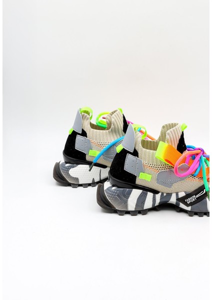 Ithal Bağcıklı Sneakers Unisex Spor Ayakkabı GJ303 Bej fırsatları