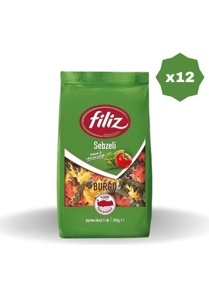 Sebzeli Burgu Makarna 500 gr - (12 Adet)