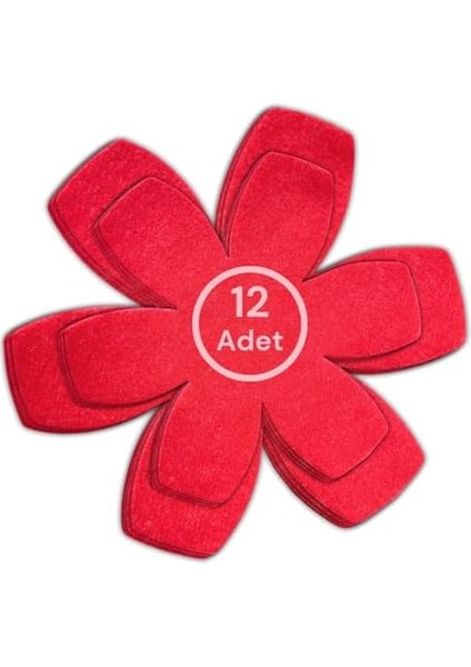 12'li Set Tava Tencere Koruyucu ve Düzenleyici Keçesi Kırmızı modelleri