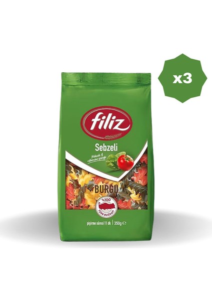 Sebzeli Burgu Makarna 500 gr - (3 Adet)