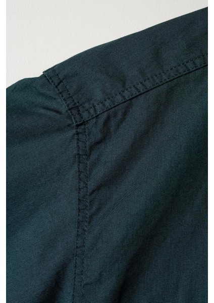 Erkek Comfort Fit Kısa Kol Çift Cep Kapaklı Yıkamalı Poplin Gömlek Fargo Ss B01.251.387 - Orman Yeşili