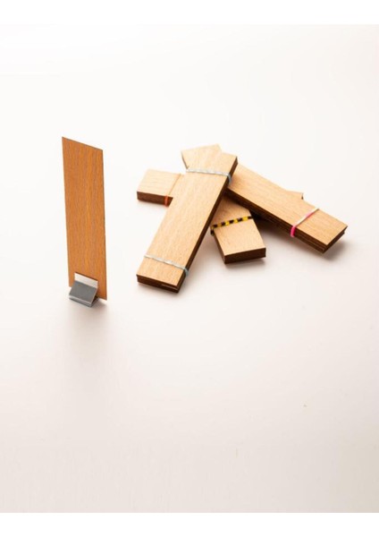 Ahşap Mum Fitili + Yapışkanlı Sehpa - 40 Adet ( 25MM x 100MM x 0,5mm ) modelleri