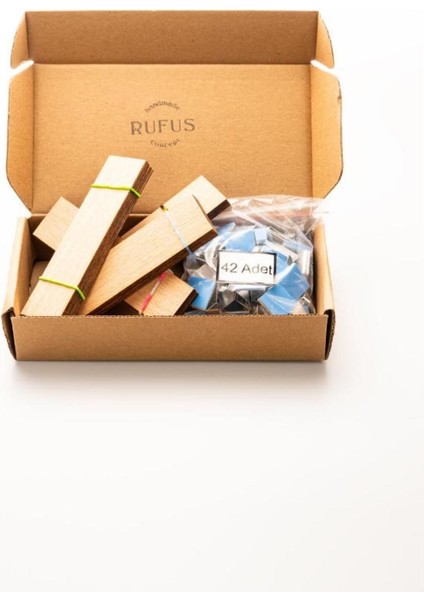 Ahşap Mum Fitili + Yapışkanlı Sehpa - 40 Adet ( 25MM x 100MM x 0,5mm ) fırsatları