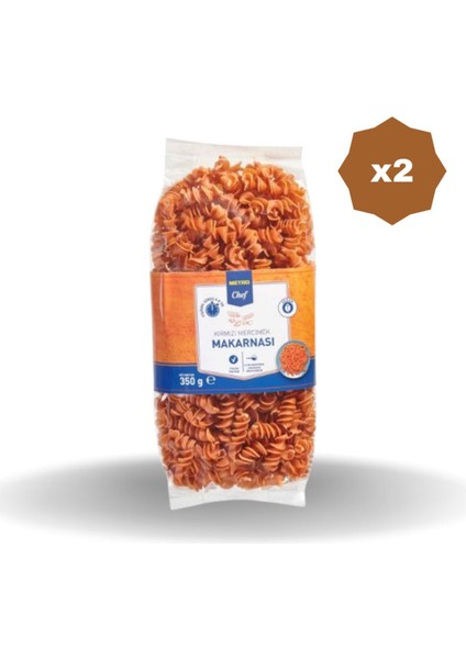 Burgu Makarna Kırmızı Mercimek Unlu 350 gr - (2 Adet)