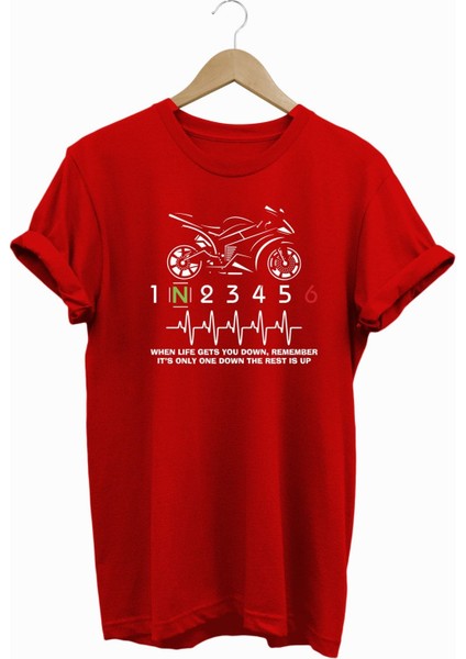 Hearth Beat Pulse Racing Motor Baskılı Tshirt