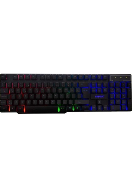 KB-188 Borealis Siyah USB Gökkuşağı Aydınlatmalı Q Gaming Oyuncu Klavyesi