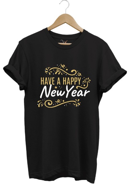 Yılbaşı Yeni Yıl Noel Merry Christmas Baskılı %100 Pamuk Regular Fit T-Shirt