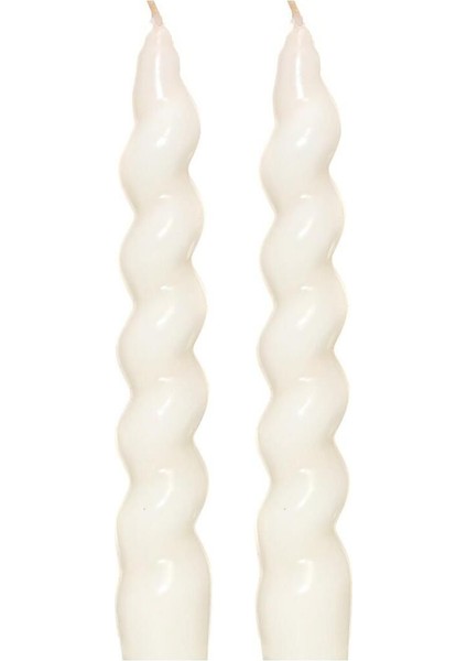 Yılbaşı 2li Twirl Glow Beyaz Şamdan Mum Seti (18 Cm) fiyatları