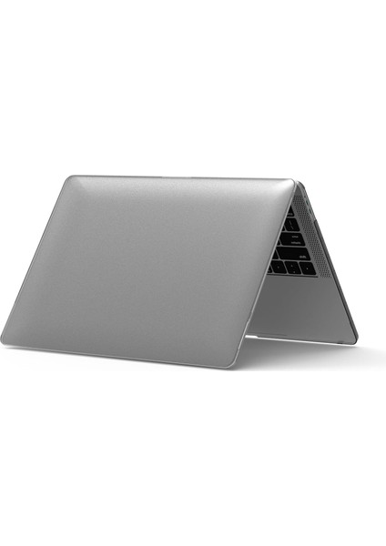 Macbook Air M1 Kılıf 13 Inç Kristalline Iz Yapmaz (Touchıd'li M1 Air) A2337 A2179 A1932 ile Uyumlu Gri