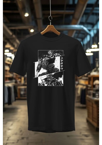 Anime Manga Baskılı Unisex Streetwear Şık Tasarımlı %100 Pamuk Bisiklet Yaka T-Shirt