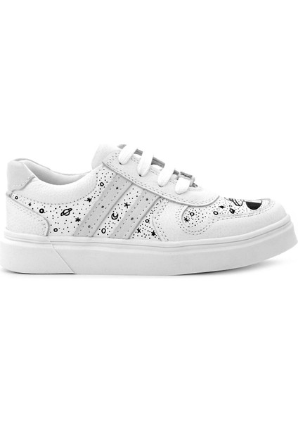 Tbons Özel Tasarım Hakiki Deri Beyaz Bağcıklı Fermuarlı Çocuk Ayakkabı modelleri