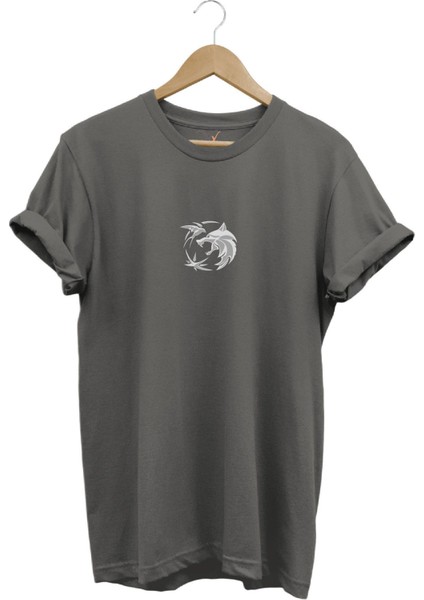 Türkiye Kökbörü Bozkurt ve Anka Kuşu Kurt Baskılı %100 Pamuk Regular Fit Bisiklet Yaka T-Shirt