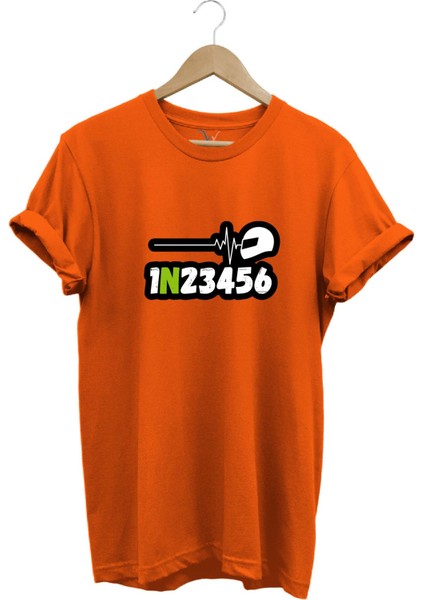 Motorsiklet Vites Geçişleri ve Kask Kalp Ritmi %100 Pamuk Regular Fit T-Shirt