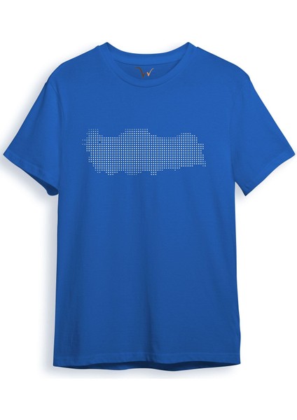 Türkiye Ön Arka Baskılı Türkiye Haritalı Noktasal Tasarım %100 Pamuk Tişört