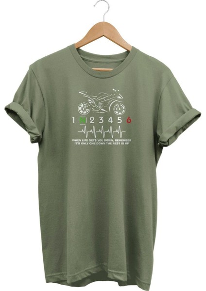 Heart Beat Pulse Racing Motor Baskılı T-Shirt