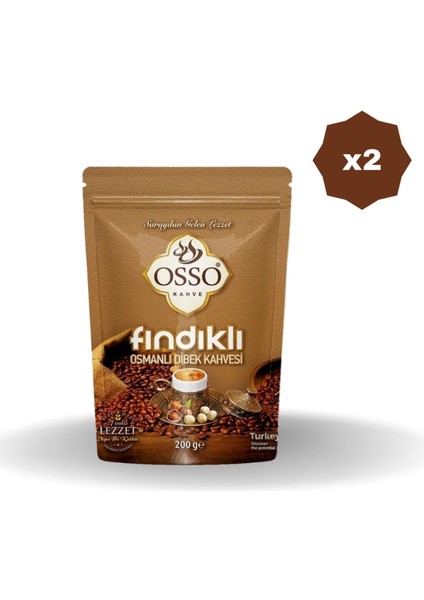 Osso Osmanlı Fındıklı Dibek Kahvesi 200 gr - (2 Adet)