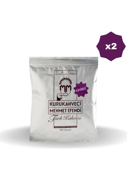 Türk Kahvesi Kafeinsiz 50 gr - (2 Adet)