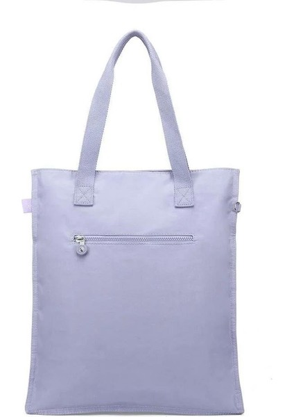 Büyük Boy Krinkıl Kumaş Omuz Çantası Bc 3076 - Lila