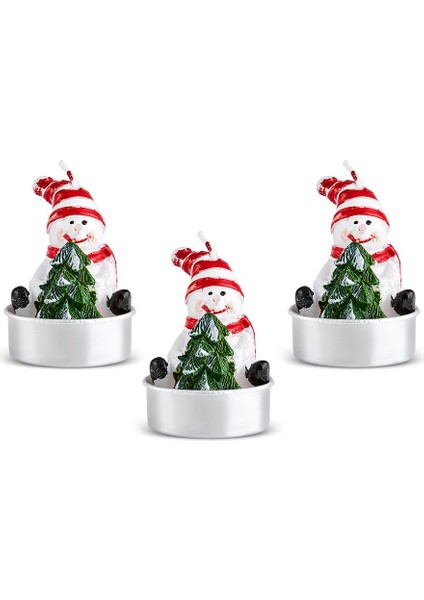 New Year Yılbaşı Snowman 3'lü Tealight Mum