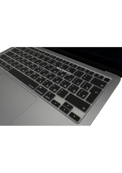 Rusça Klavye Macbook Air M1 Kılıfı (Touchıd'li Air) A2179 A2337 ile Uyumlu Koruyucu Siyah fiyatları