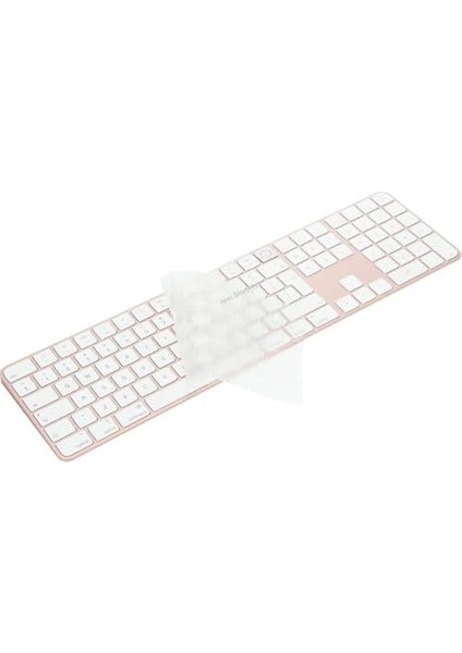 Klavye Kılıfı Apple Magic Keyboard-3 (Tr-Uk) A2520 Numeric ile Uyumlu Silikon Kılıf Şeffaf