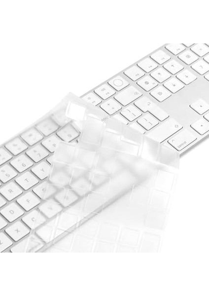Klavye Kılıfı Apple Magic Keyboard-3 (Tr-Uk) A2520 Numeric ile Uyumlu Silikon Kılıf Şeffaf