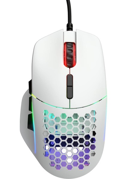 Oyun Modeli I Kablolu Oyun Faresi - 69G Süper Işık, 2 Değiştirilebilir Düğme, Rgb, Ptfe Ayak, 9 Programlanabilir Düğme, Yan Parmak Dayanağı - Beyaz