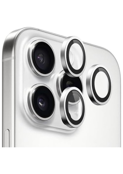 iPhone 16 Pro / 16 Pro Max Uyumlu 99 Anti-Reflective Titanyum Pvd Kamera Lens Camı Koruyucu (Beyaz Titanyum) fiyatları