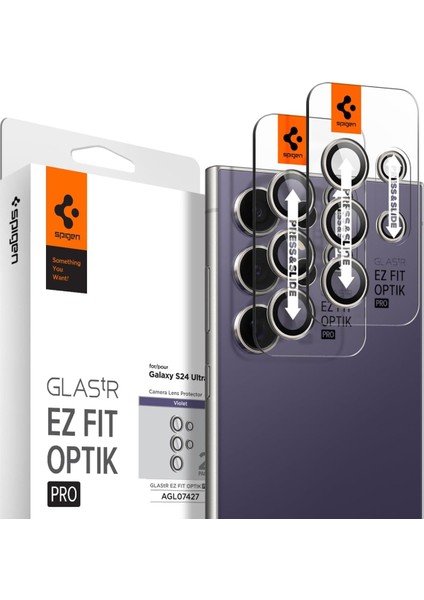 Galaxy S24 Ultra Kamera Lens Camı Koruyucu Glas.tr Ez Fit Optik Pro (2 Adet) Violet - AGL07427