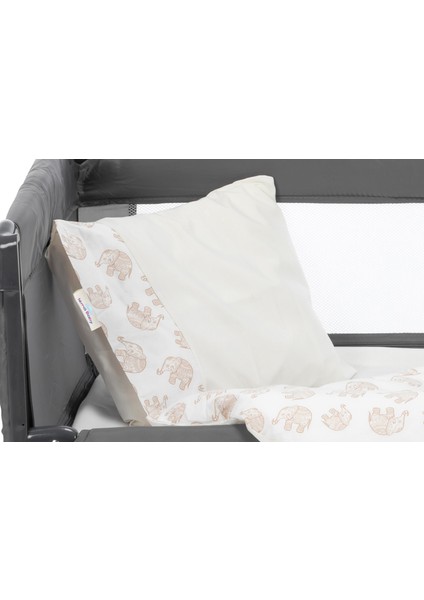 Asfstore Sema Baby 6 Parça Lüks Park Yatak Bebek Uyku Seti - Ekru Fil fırsatları