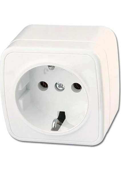 Sıva Üstü Topraklı Priz, Beyaz