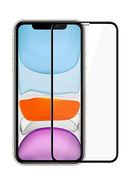 Apple iPhone 11 (6.1'') Tam Kaplayan Temperli Cam Ekran Koruyucu Siyah