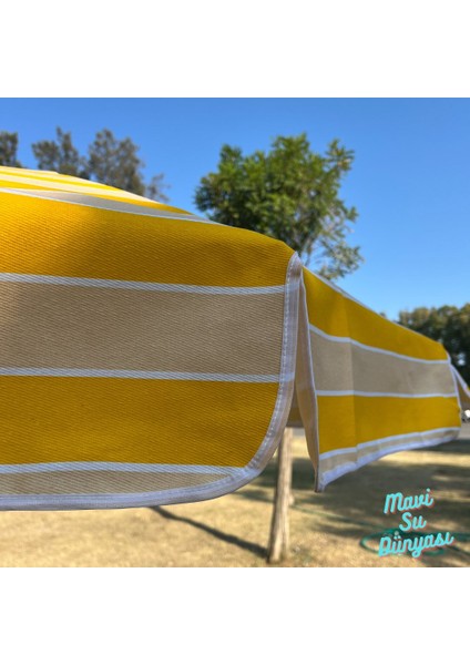 Plaj Deniz Balkon Şemsiyesi | Pamuk Kumaşlı Şemsiye | Bidon Dahil | Eğilebilir | 2 Metre Şemsiye modelleri